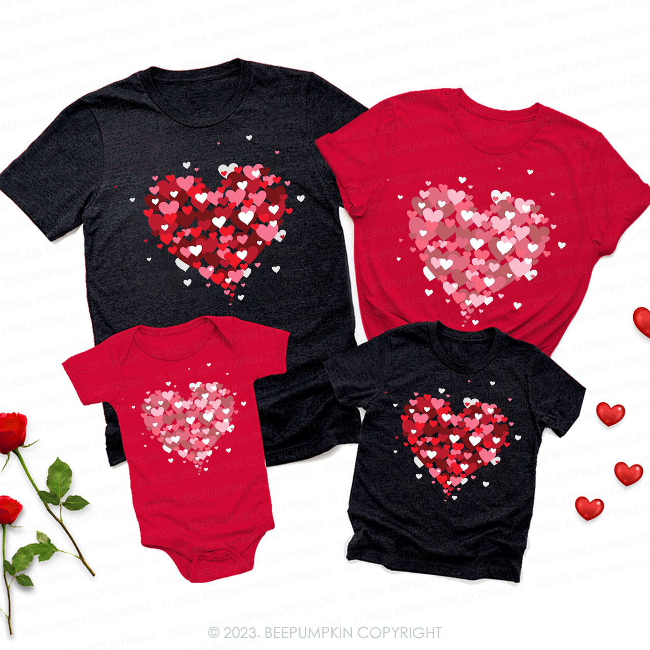 3D Heart Love Valentines Gift For Her Matching Shirts