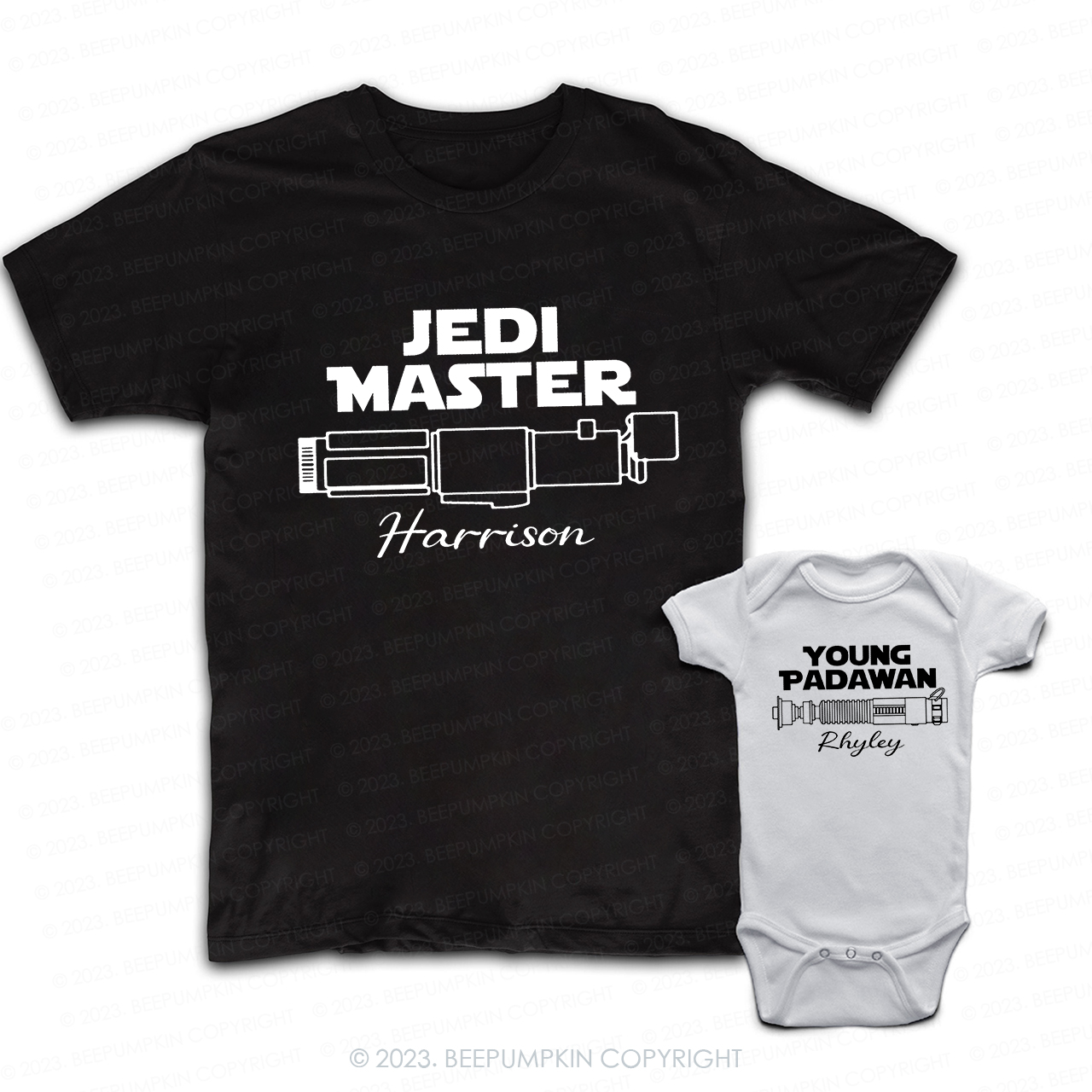 Jedi Master Young Padawan Dad & Me Matching T-Shirts 