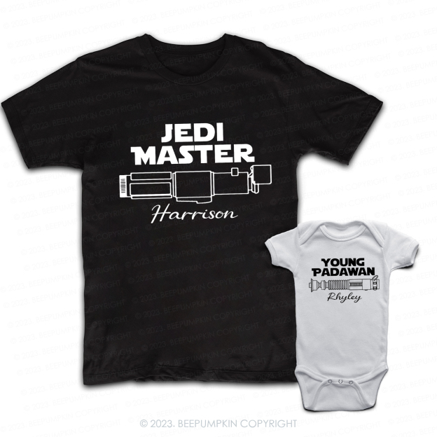 Jedi Master Young Padawan Dad & Me Matching T-Shirts