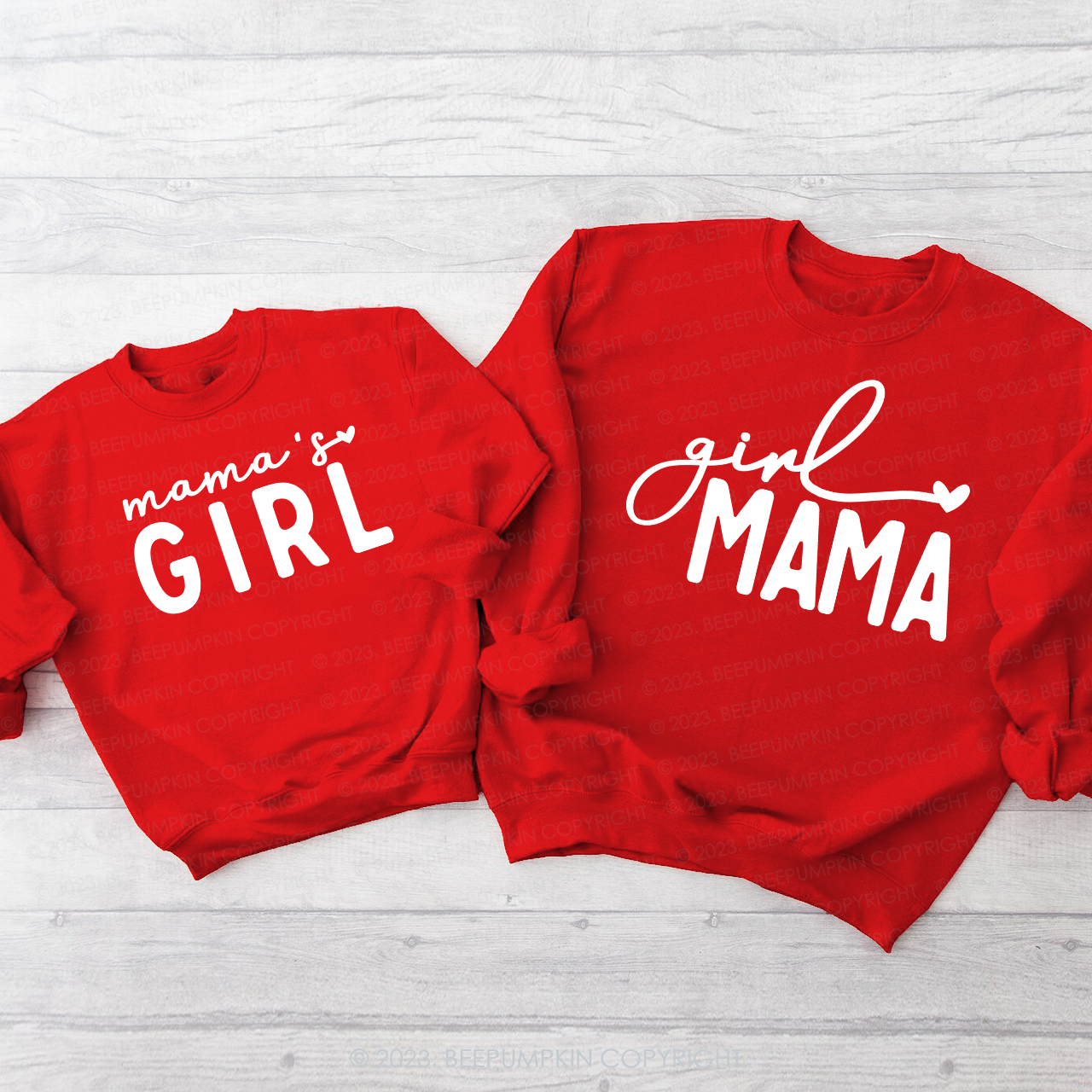 Girl Mama and Mama's Girl Matching Valentine's Day Gift Sweatshirts