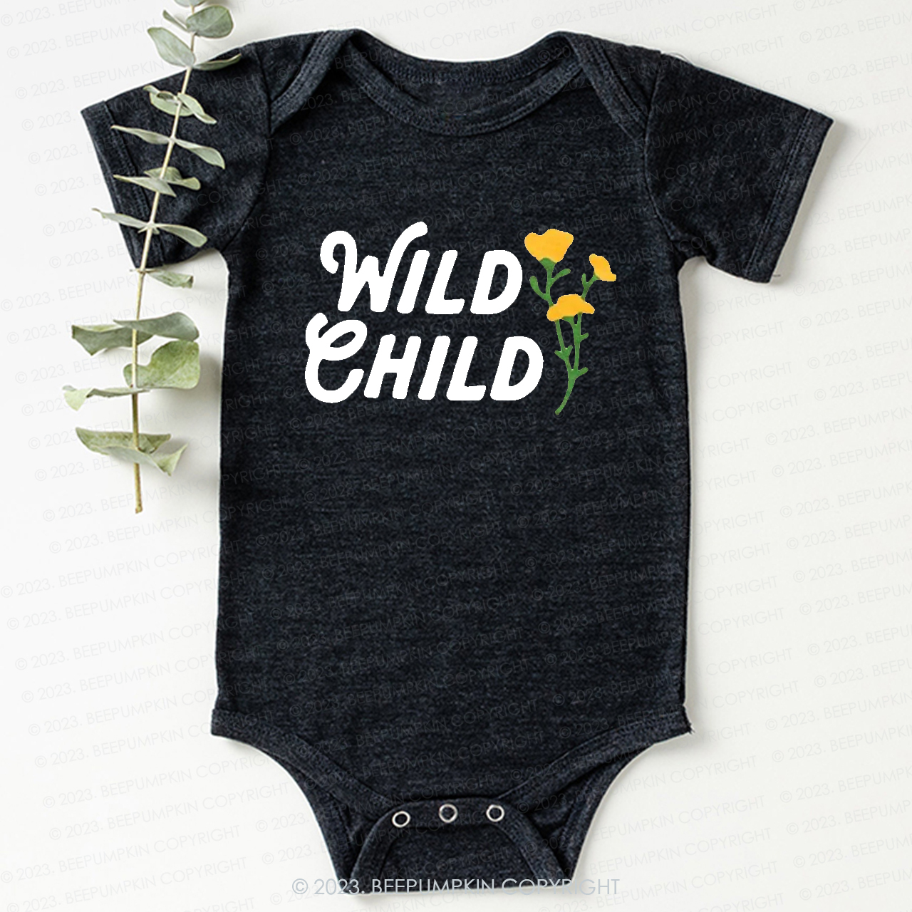 Wild Child Yellow Flowers  Bodysuit For Baby