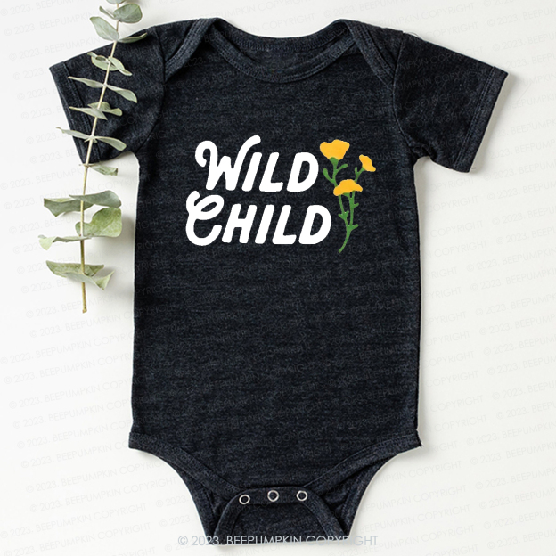 Wild Child Yellow Flowers  Bodysuit For Baby