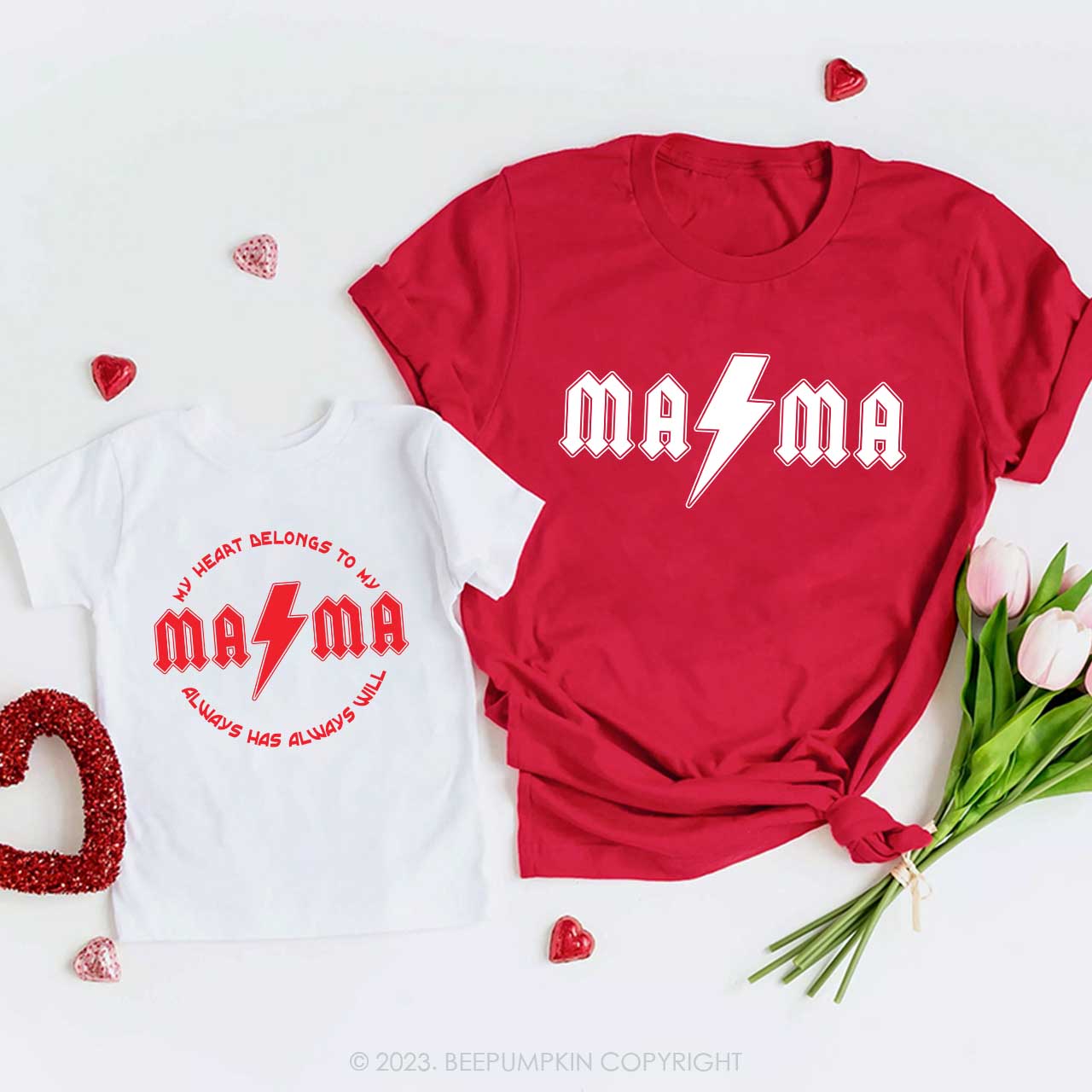 My Heart Belongs To My Mama Band Matching Valentine??s Shirts