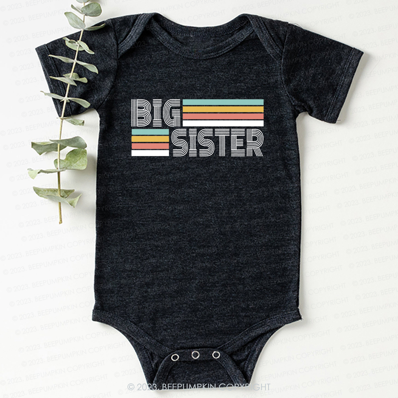Retro Big Sister Vintage Natural Bodysuit For Baby