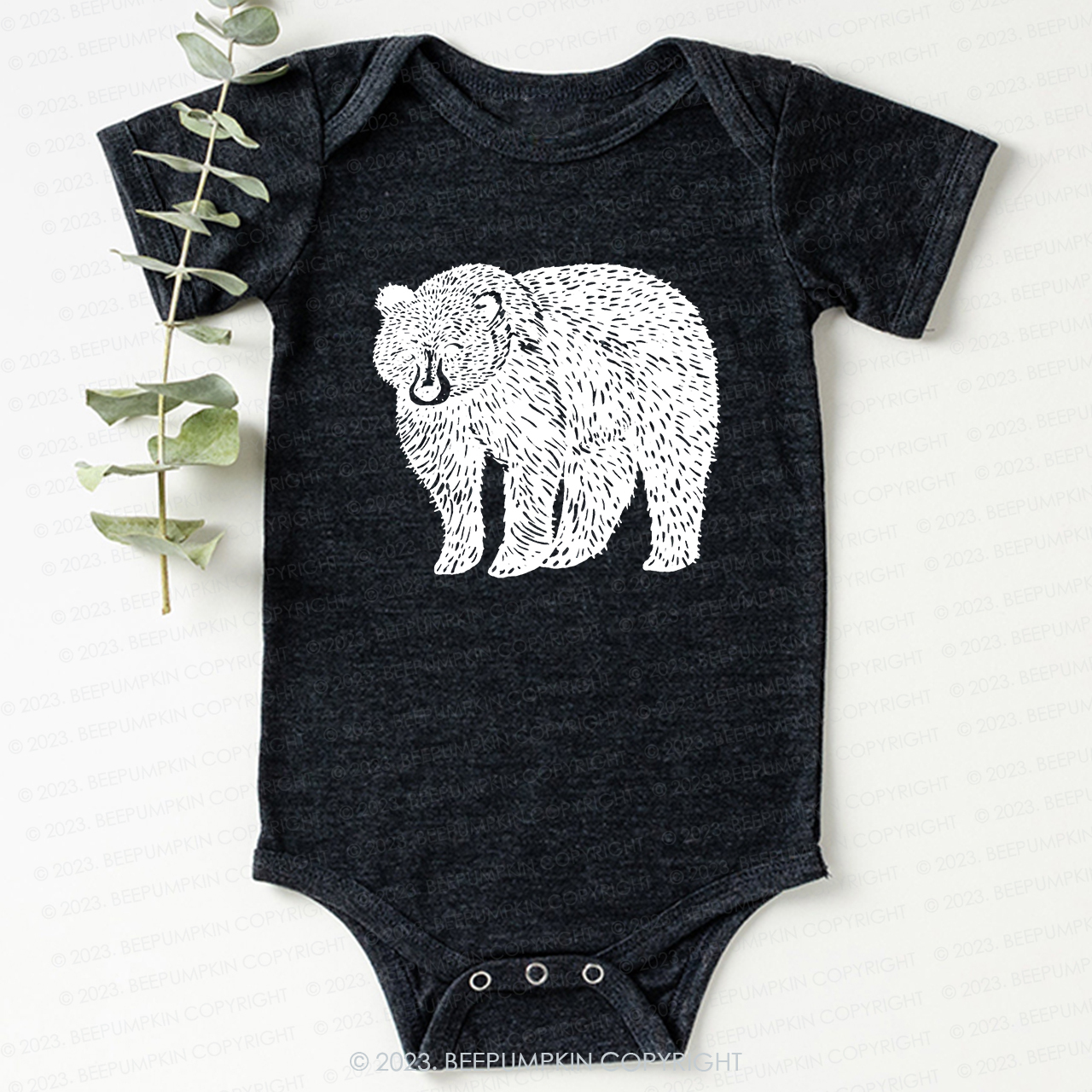 Organic Animal Bear Bodysuit For Baby