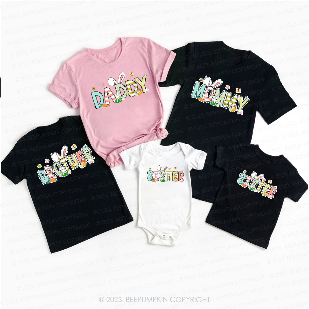 Custom Easter Bunny Family Matching Shirts