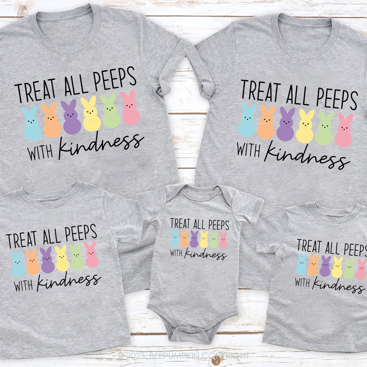 Treat All Peeps With Kindnesss Matching Group Easter Shirts
