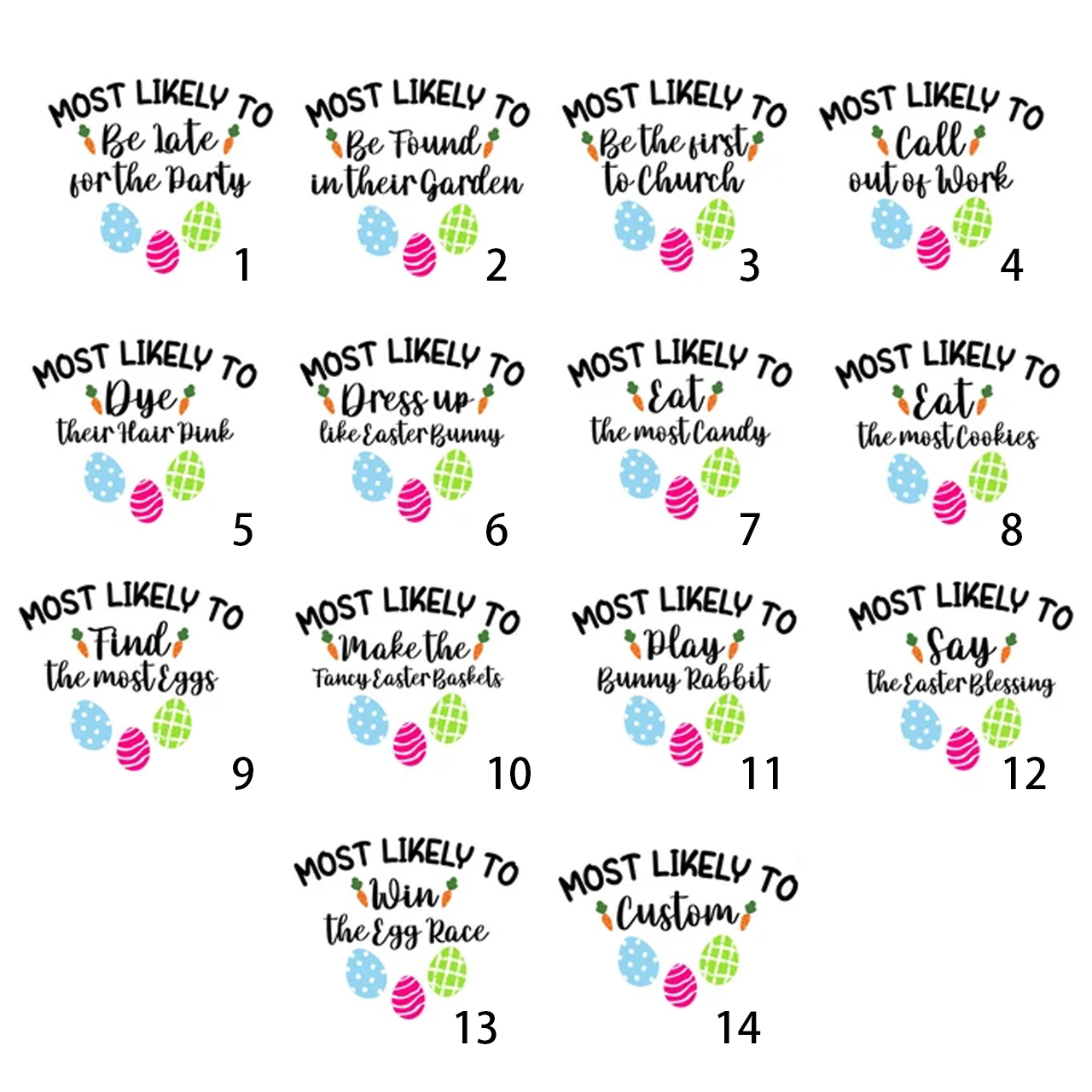 Most Likely To Cute Easter Eggs Matching Shirts