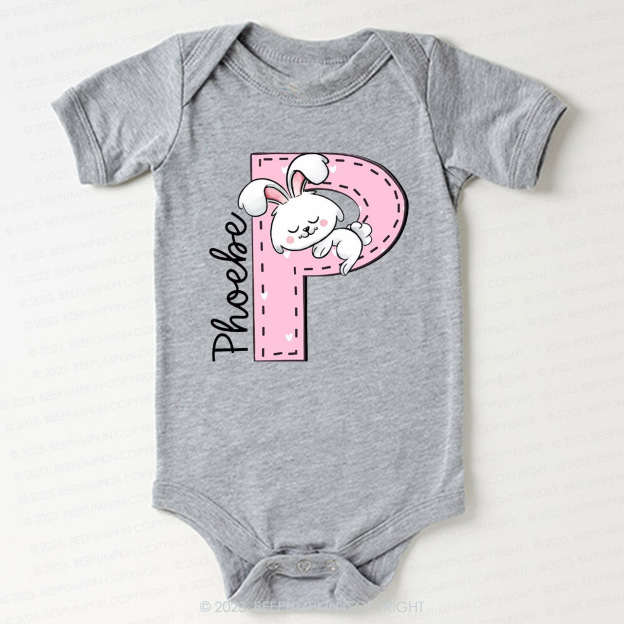 Custom Name Easter Bunny Bodysuit For Baby