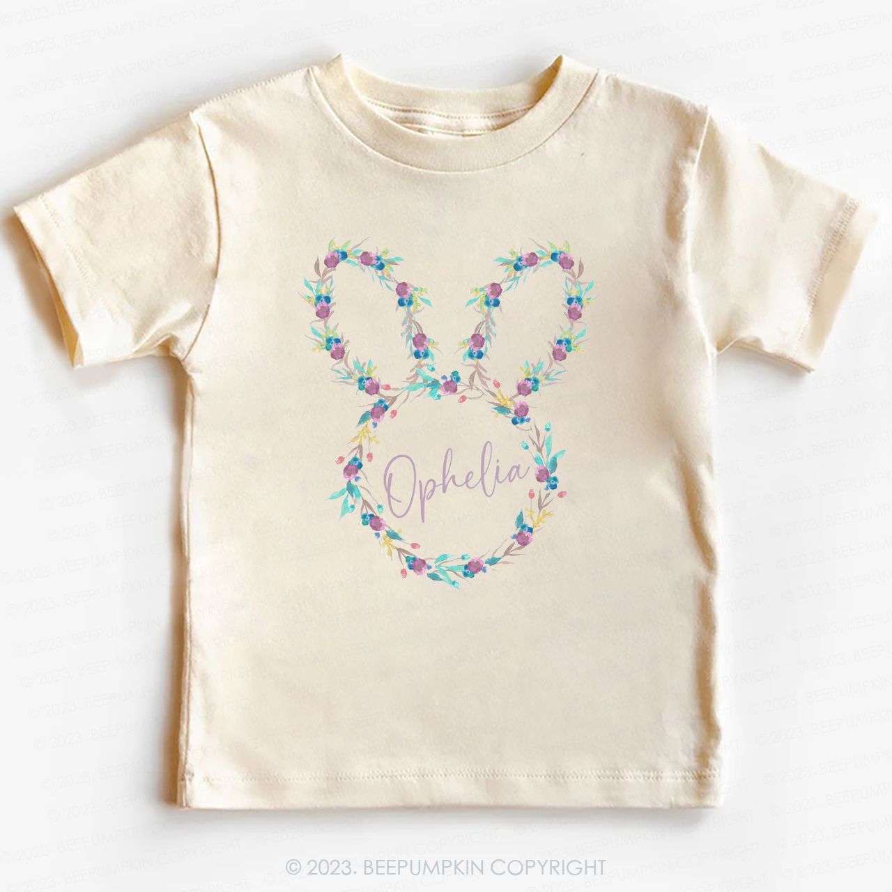  Floral Bunny Head Easter -Toddler Tees