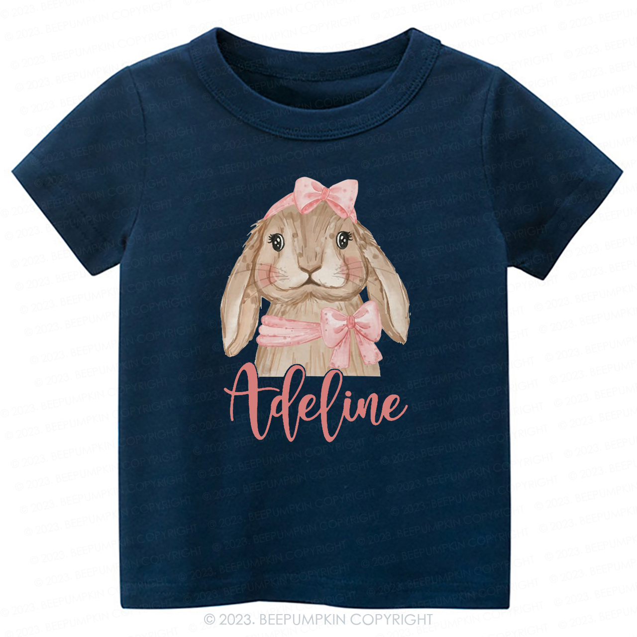 Easter Pink Bow Bunny -Toddler Tees