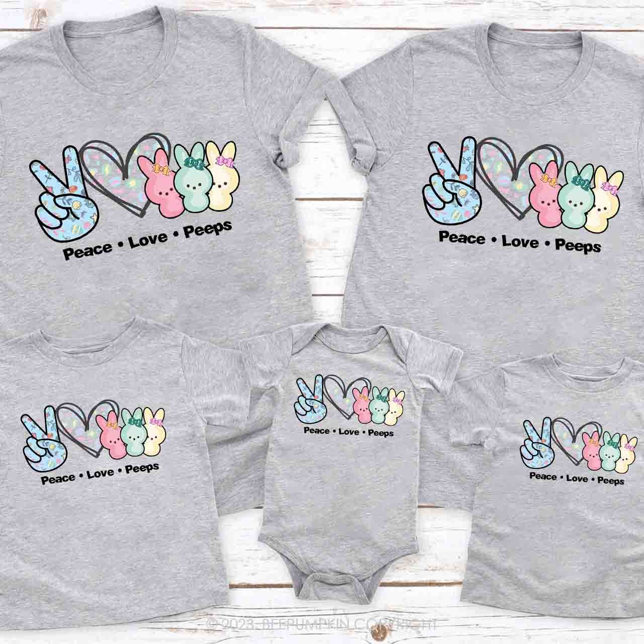 Peace Love Peeps Matching Group Easter Shirts