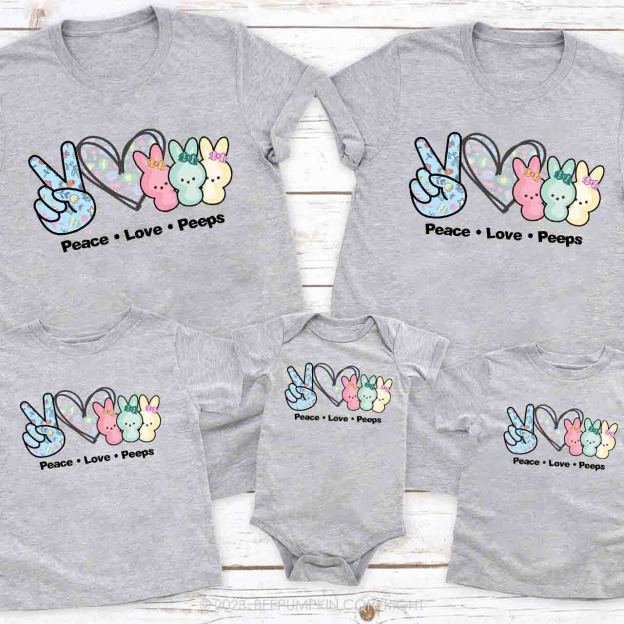 Peace Love Peeps Matching Group Easter Shirts