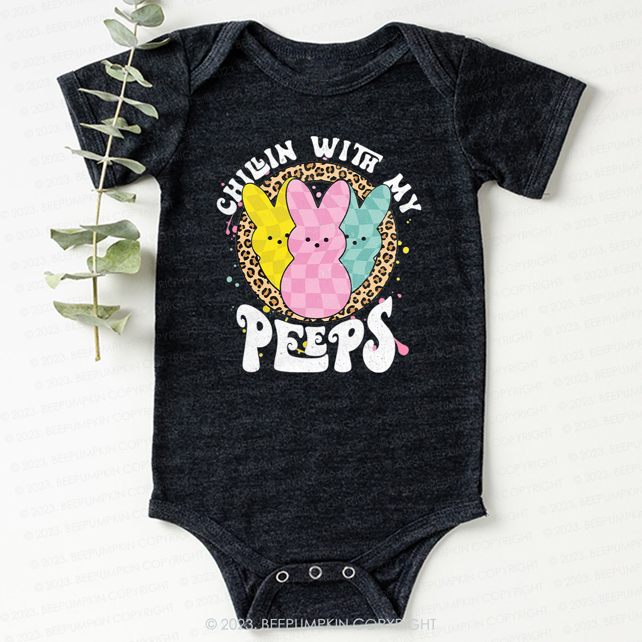 Chillin' with My Peeps Leopard Bodysuit For Baby