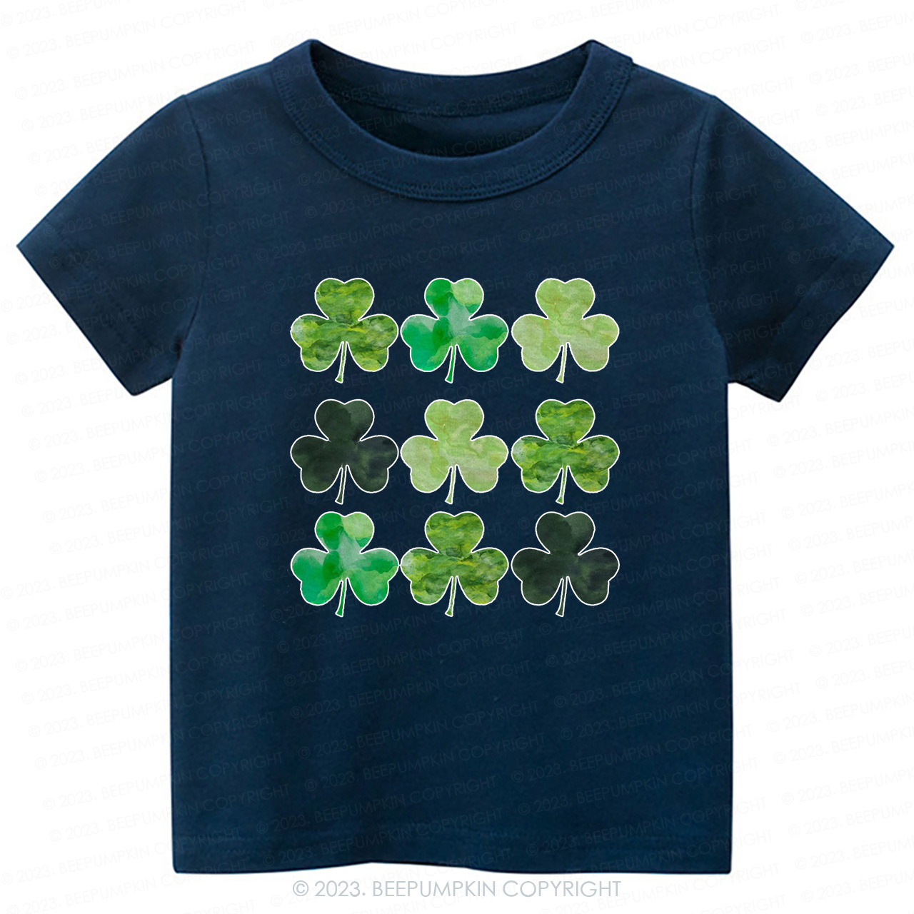 Watercolor Clovers St.Patricks Day-Toddler&Kids Tees
