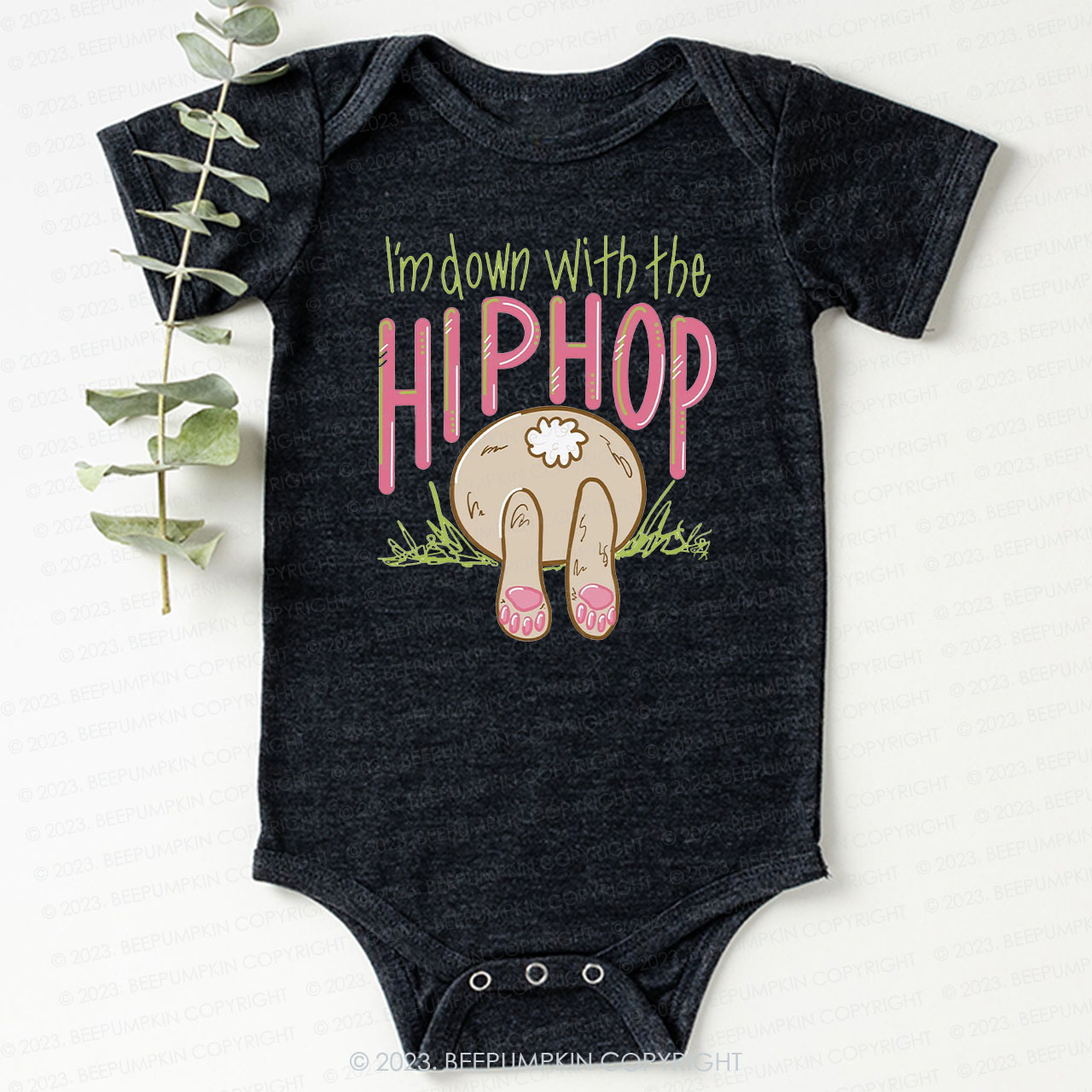 Hip Hop Bunny Tail St.Patricks Day Bodysuit For Baby