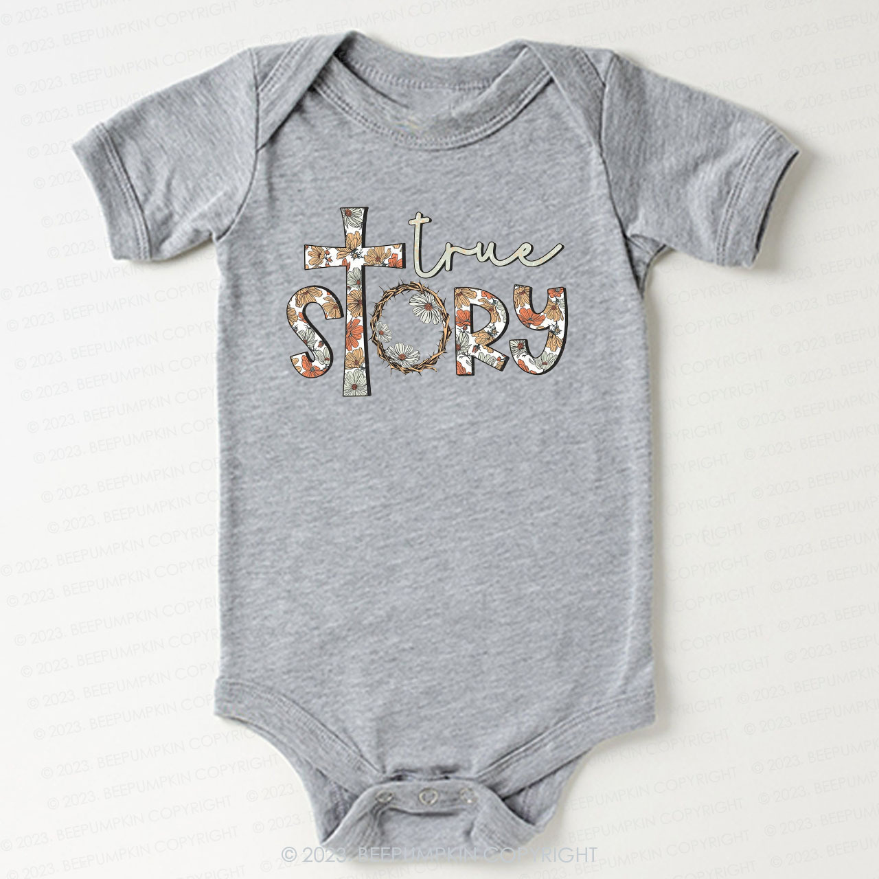 True Story Flowers Easter Bodysuit For Baby