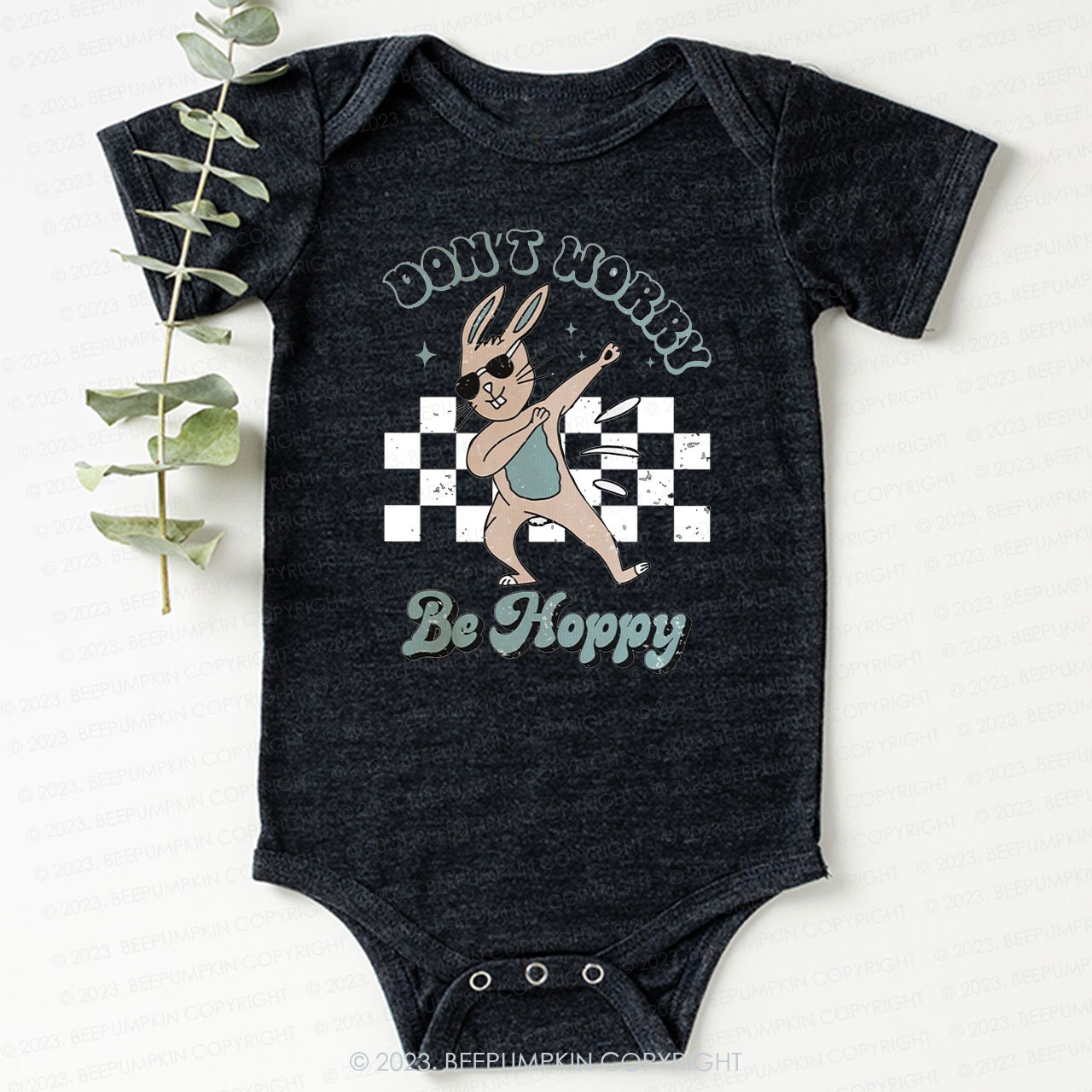 Dont Worry Be Hoppy Easter Bodysuit For Baby