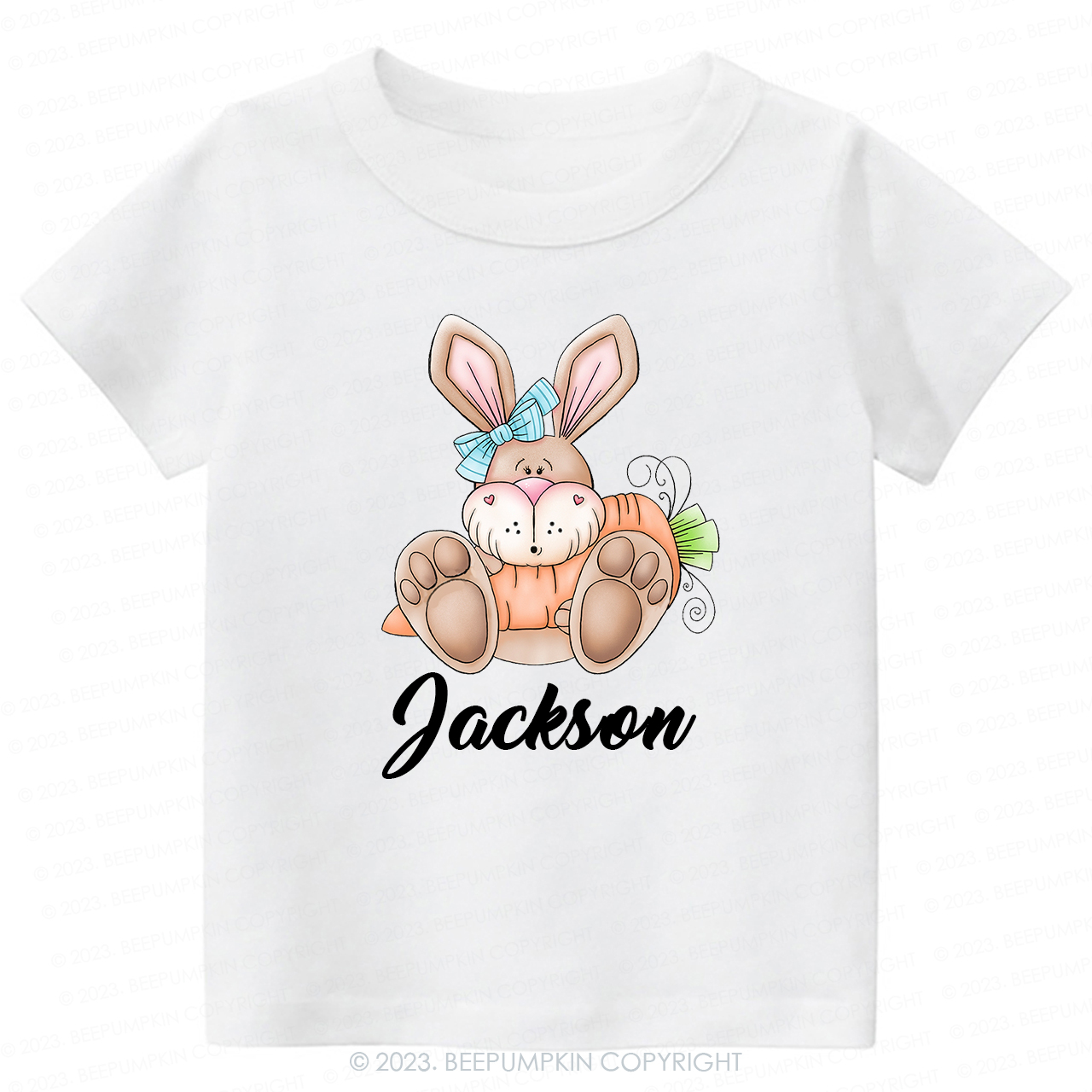 Spring Bunny Rabbit with Carrot Easter Toddler Tees