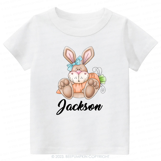 Spring Bunny Rabbit with Carrot Easter Toddler Tees