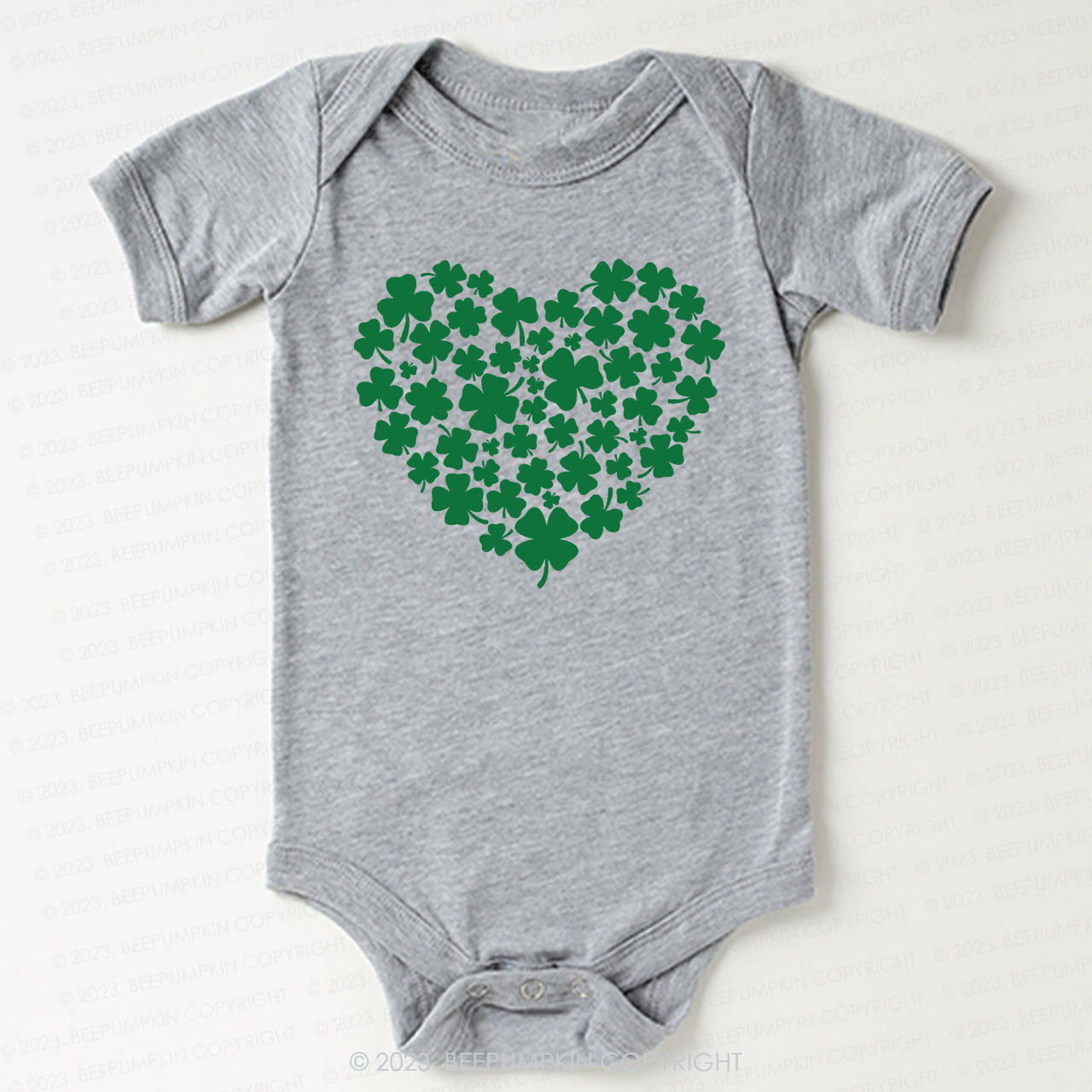 Shamrock Heart St.Patricks Day Bodysuit For Baby