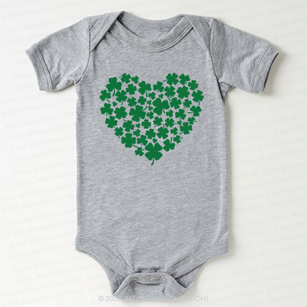 Shamrock Heart St.Patricks Day Bodysuit For Baby