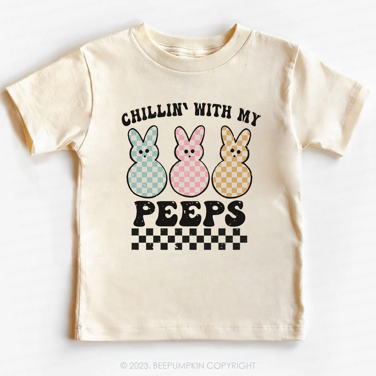 Retro Kids Easter Shirt - Chillin' With My Peeps