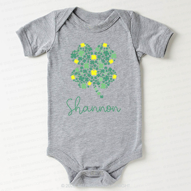 Personalized Cute Shamrock St.Patricks Day Bodysuit For Baby
