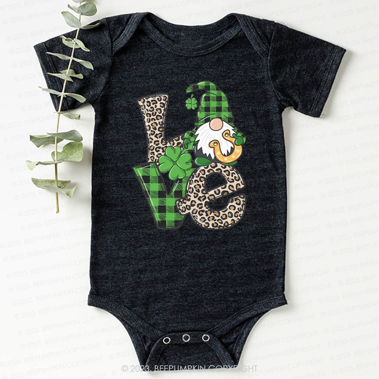 Love Gnomes St.Patricks Day Bodysuit For Baby