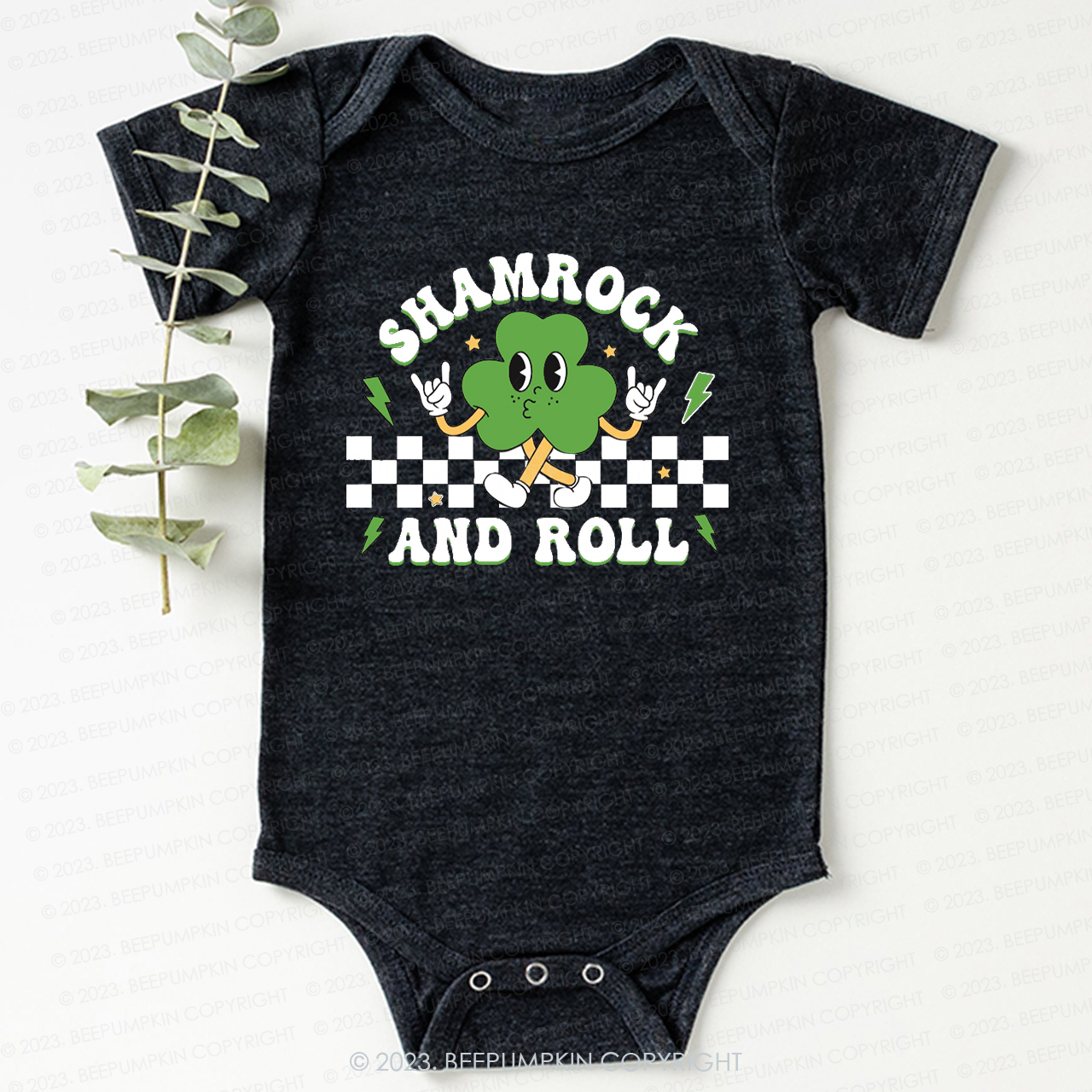 Shamrock And Roll St.Patricks Day Bodysuit For Baby