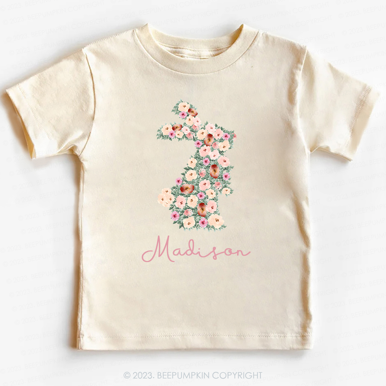Spring Floral Bunny Easter-Toddler Tees