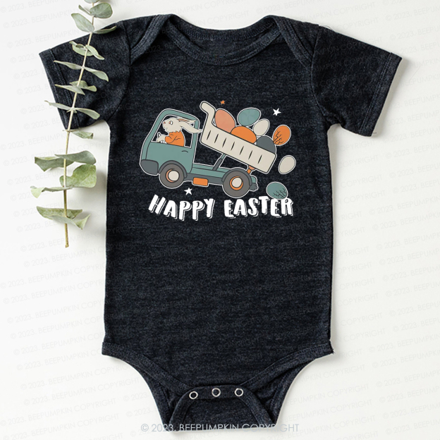 Easter Dumper Truck Construction Bodysuit For Baby