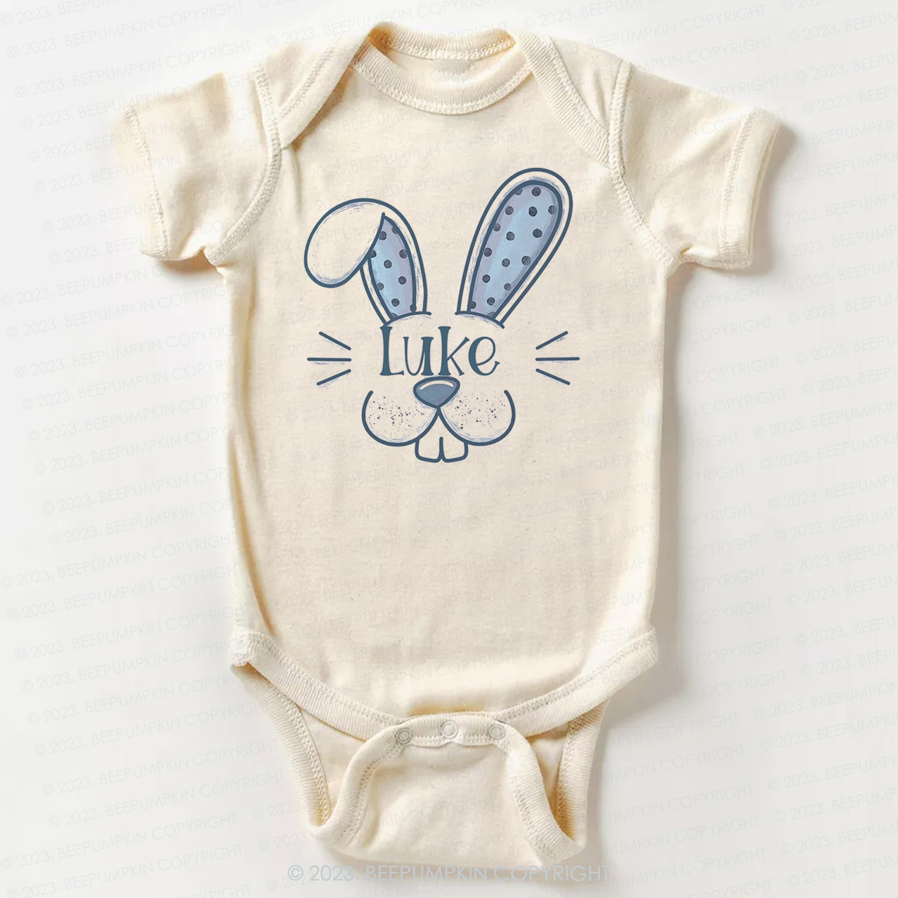 Custom Name Polka Dots Easter Boy Bodysuit For Baby
