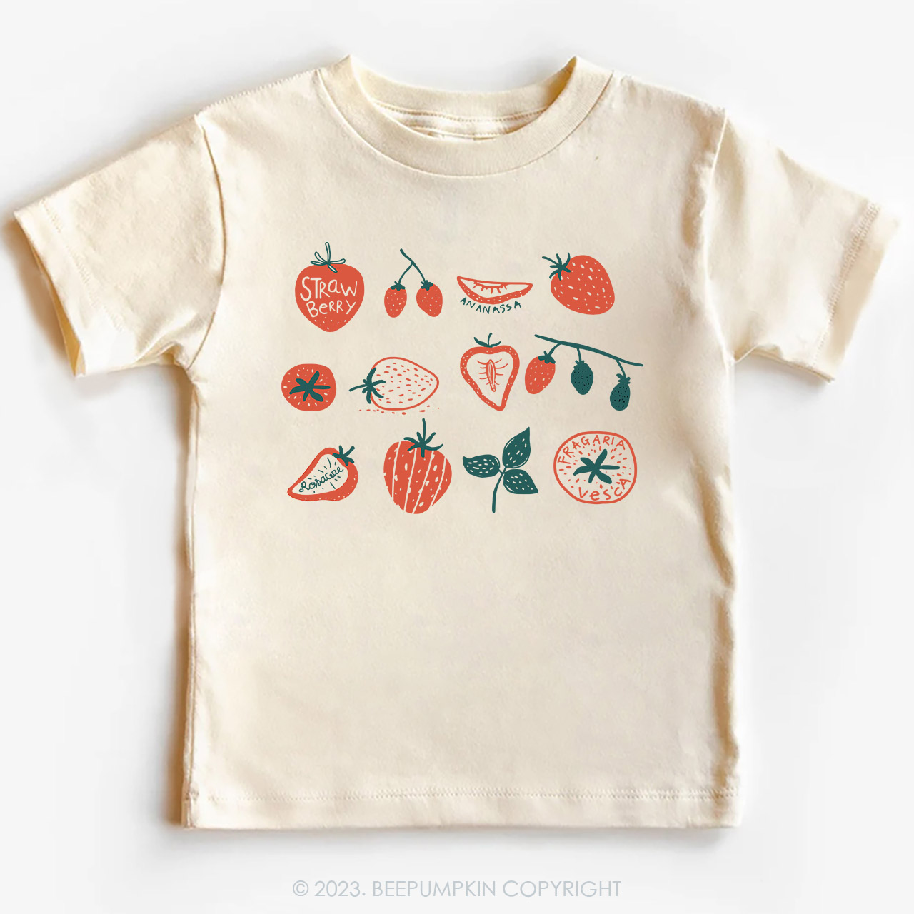 Strawberry Kids Retro Natural Toddler Tees