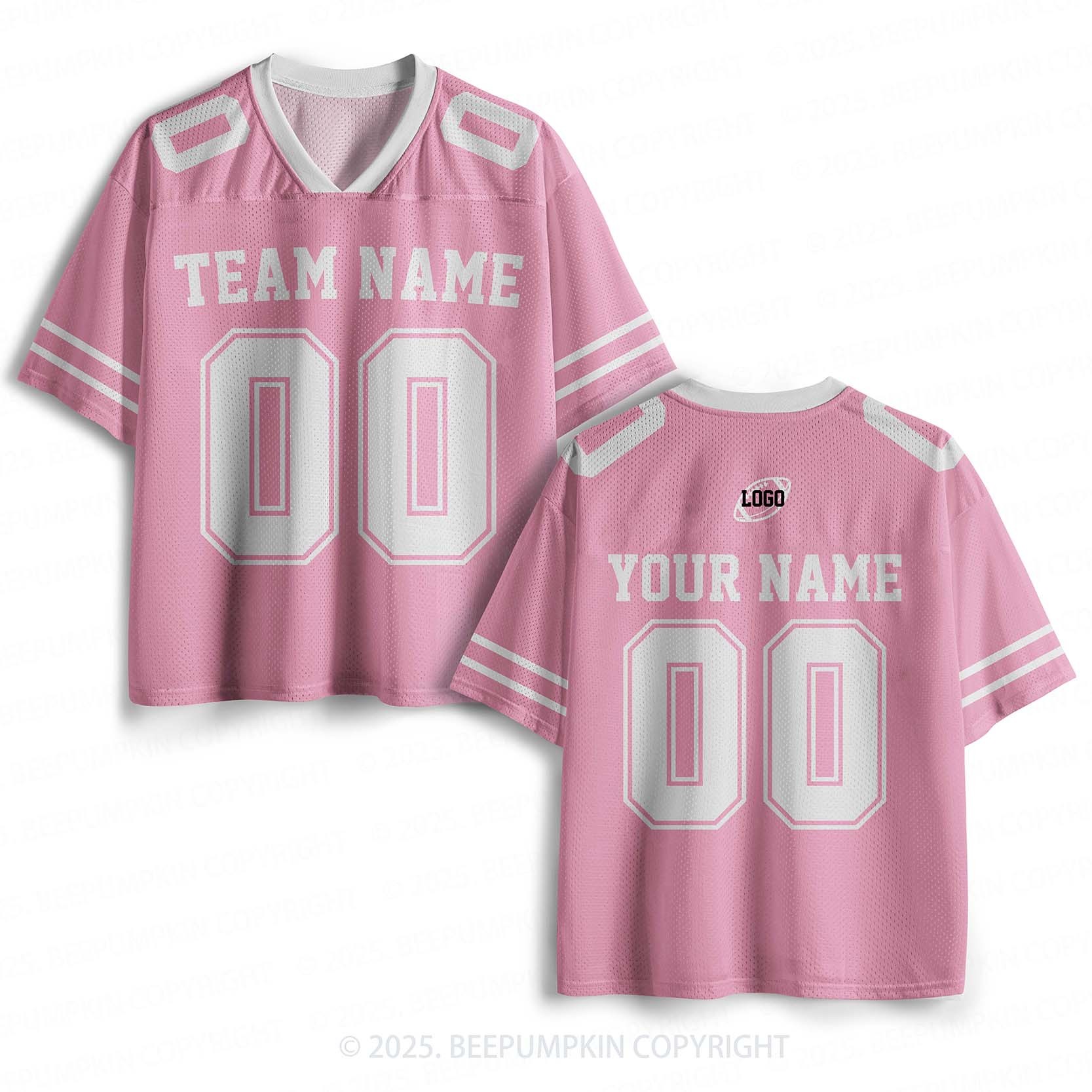 Personalized Team Name & Number Pink Adult Sport Jersey Beepumpkin