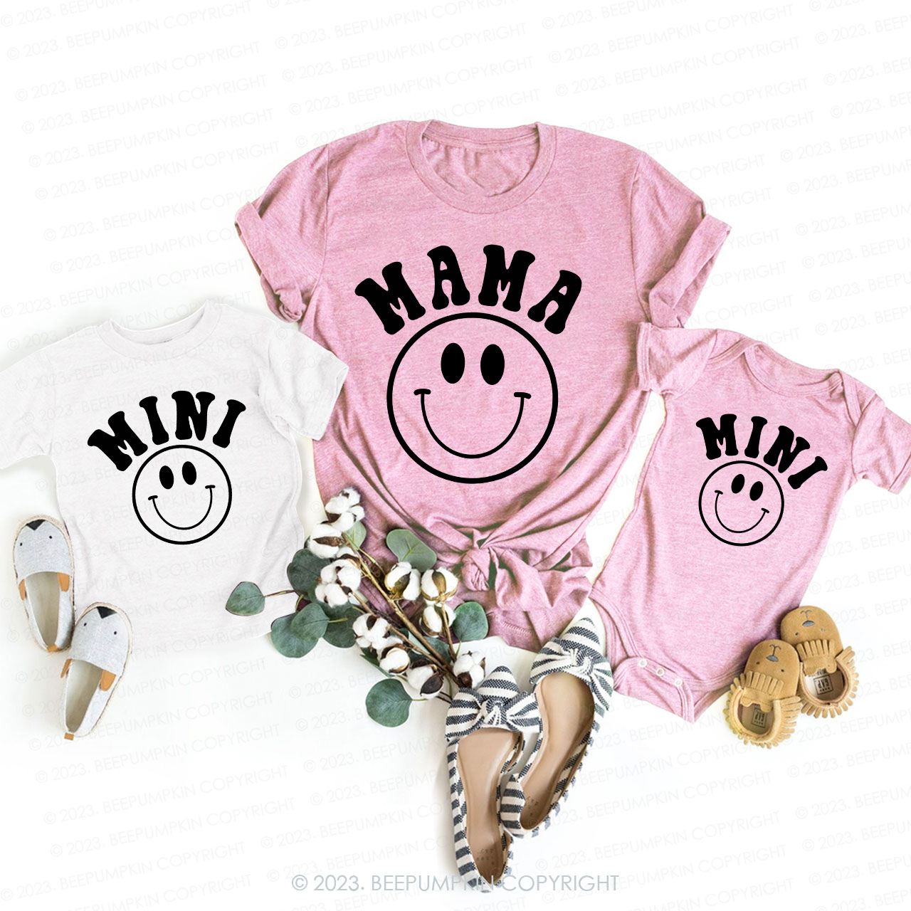 Happy Day Matching T-Shirt For Mom&Me