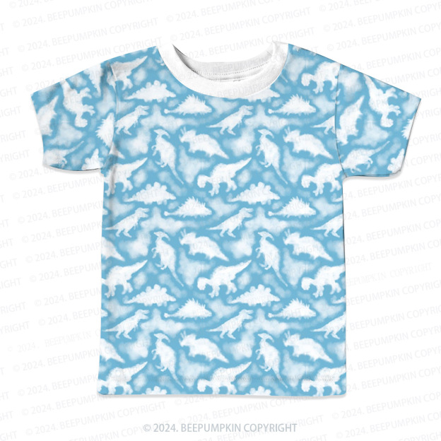 Blue Cloud Dinosaur All Over Print Kids Tees 