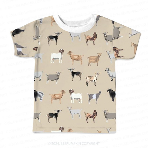 Alpine And Boer Goat All Over Print Kids Tees 