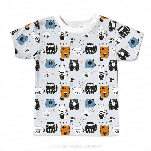 Cartoon Pet Paradise All Over Print Kids Tees