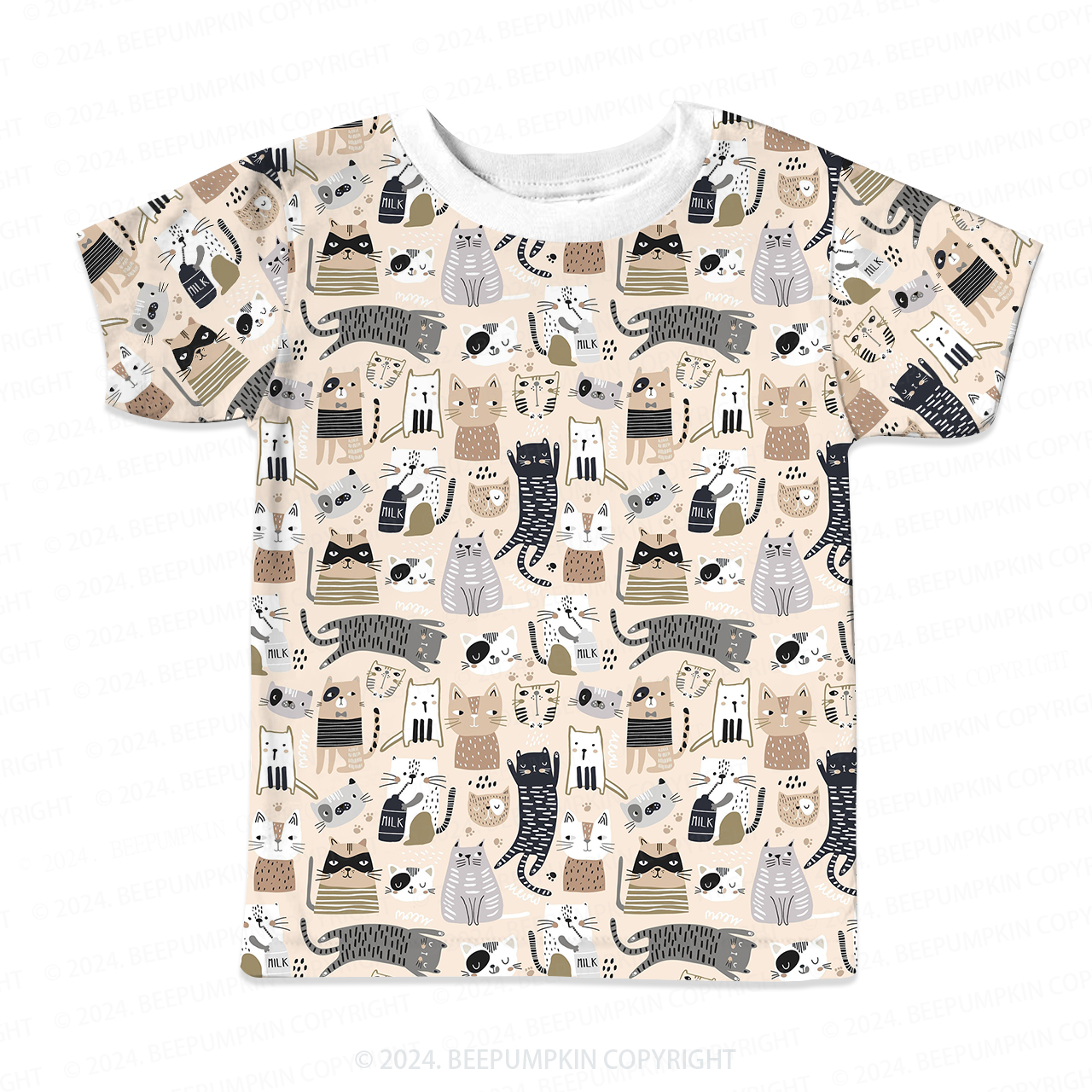 Various Free Cats All Over Print Kids Tees 