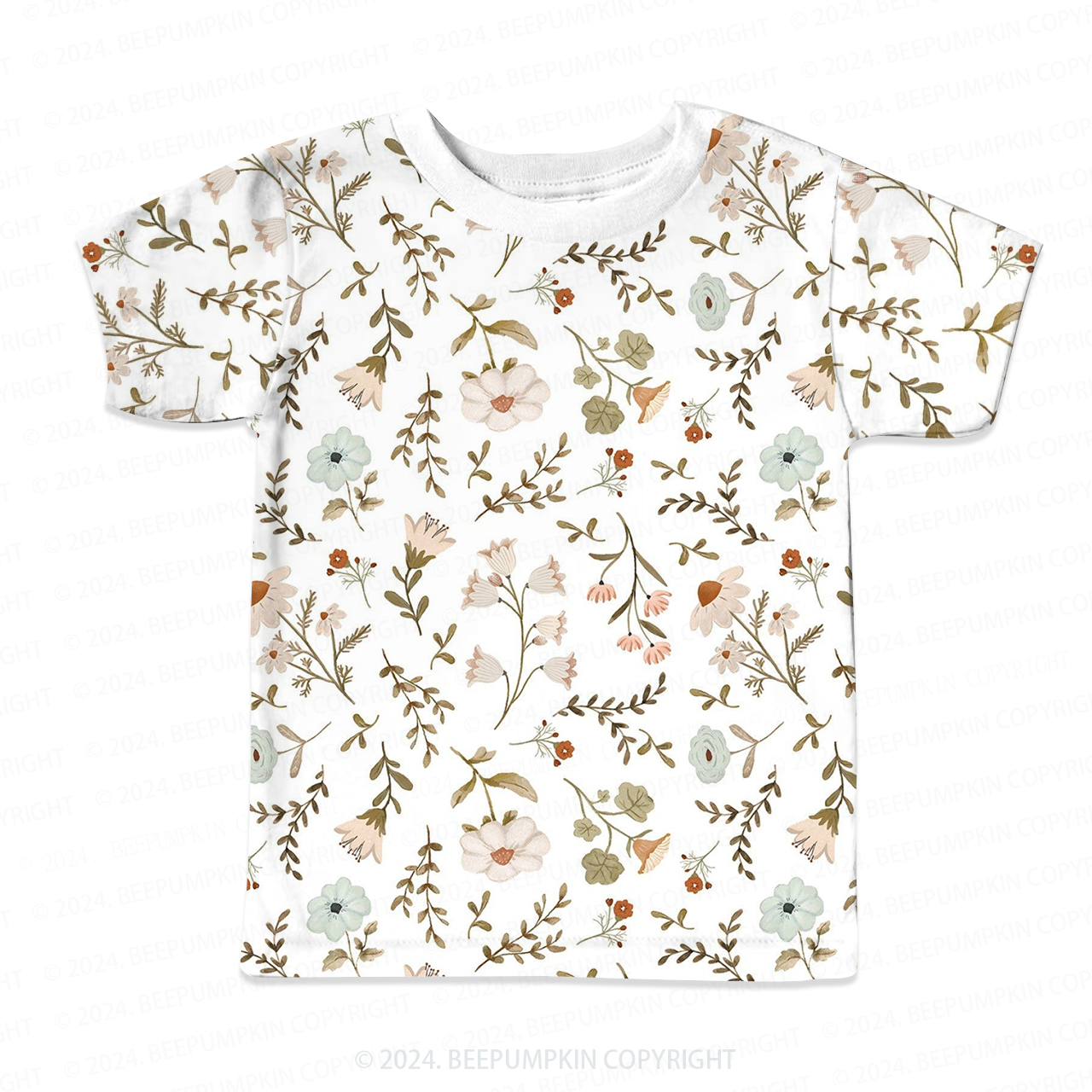 Willow Branches And flowers All Over Print Kids Tees
