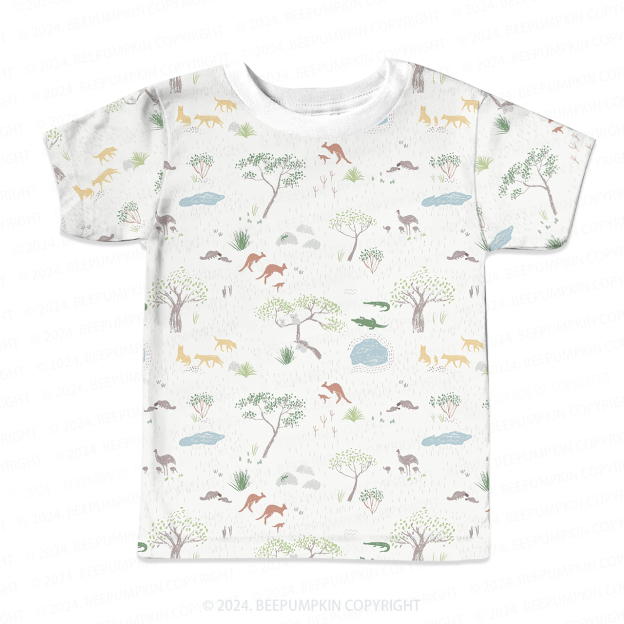 Forest Animal Paradise All Over Print Kids Tees 