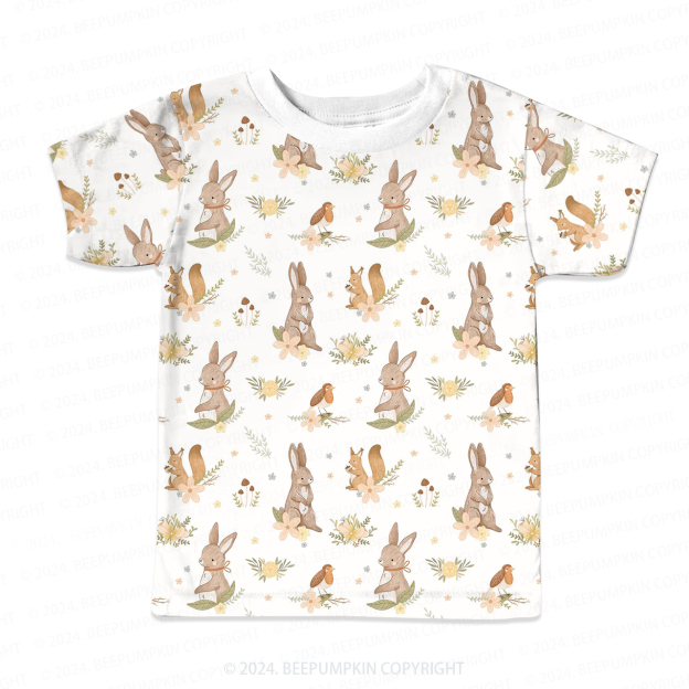 Curious Squirrel And Birde All Over Print Kids Tees