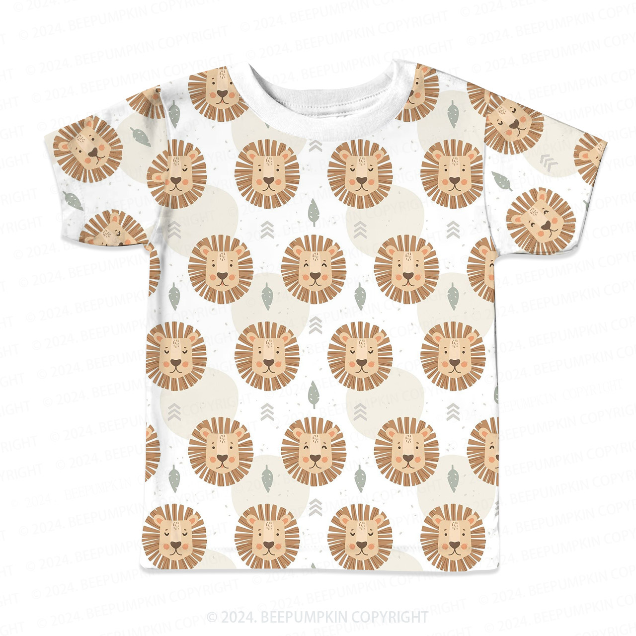 Lion Head Expression All Over Print Kids Tees 