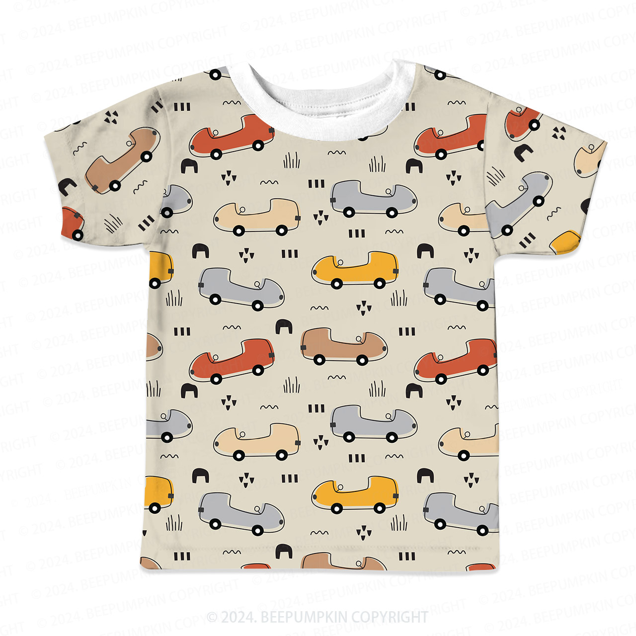 Cartoon Traffic Car All Over Print Kids Tees 