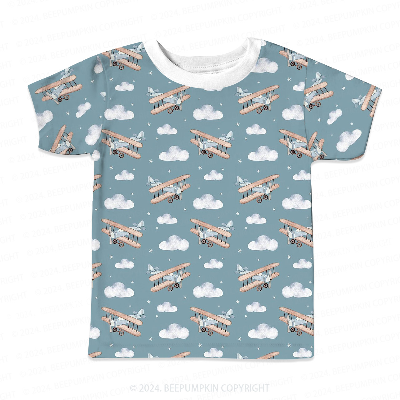 Helicopter In The Clouds All Over Print Kids Tees
