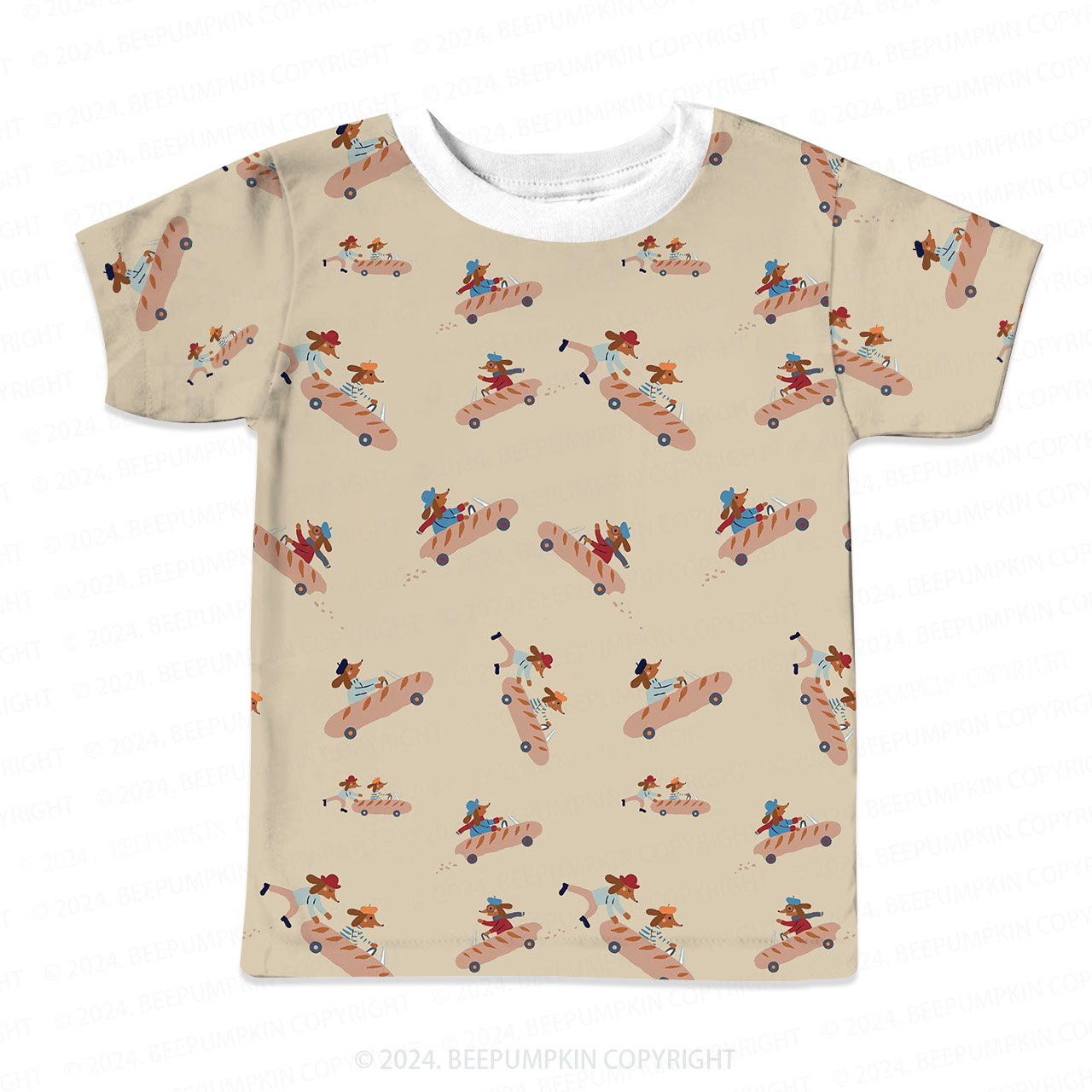 Skateboard Cool Puppy All Over Print Kids Tees