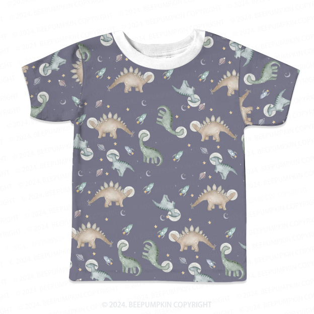 Dinosaur Space Travel All Over Print Kids Tees