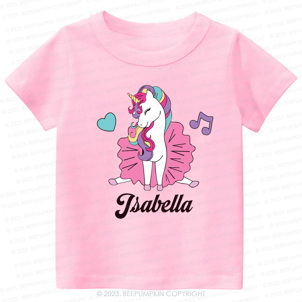 Unicorn Music Custom Name Kids Shirt
