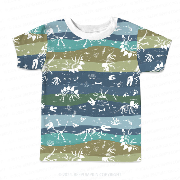Dinosaur Bones All Over Print Kids Tees